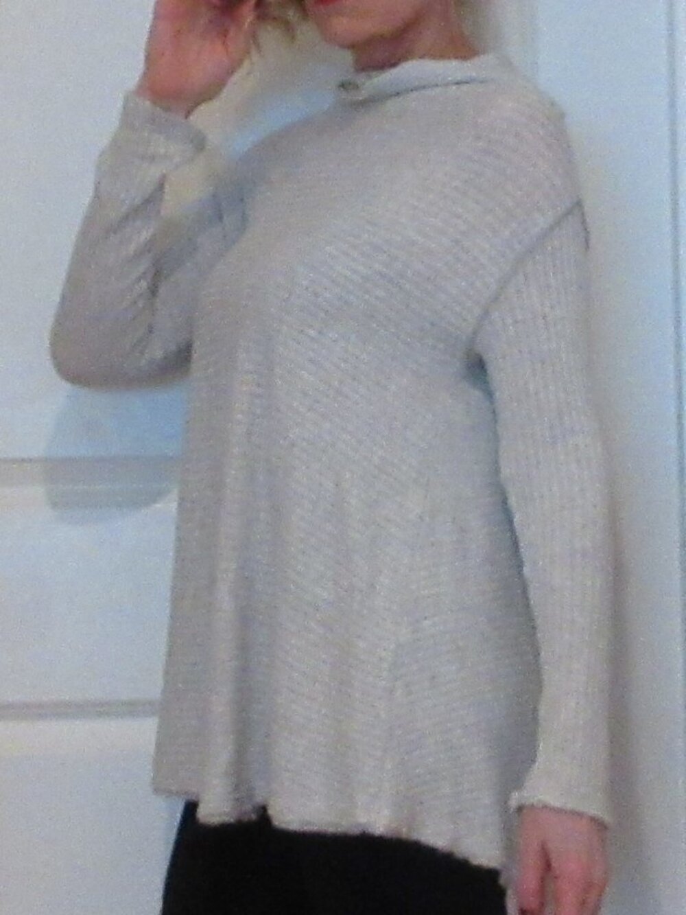 We the Free LS Knit greyish-white sleep top, size XS